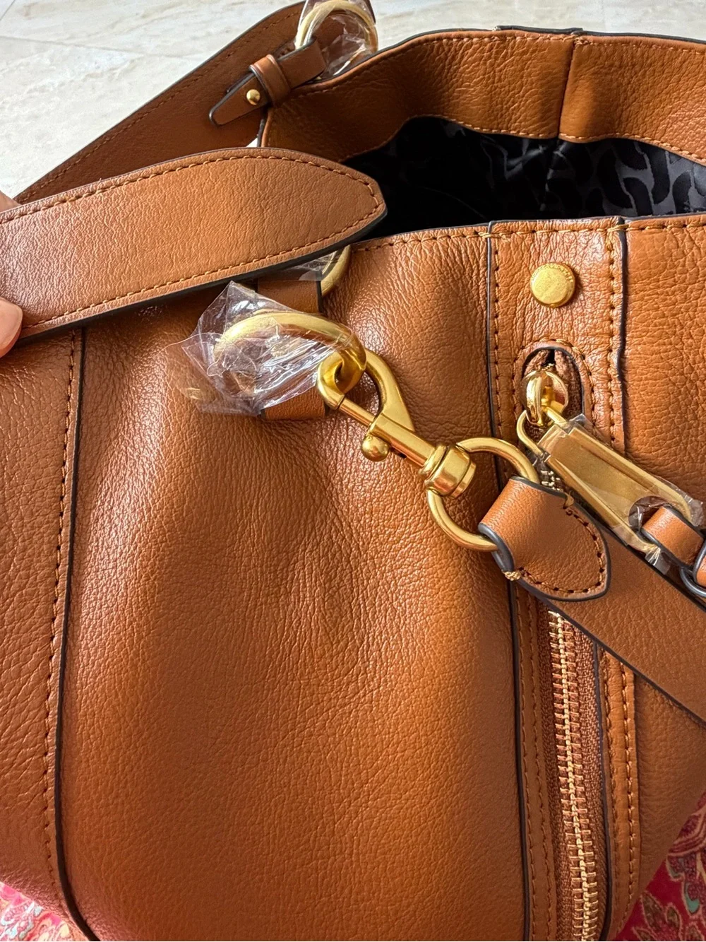 NWT Rebecca Minkoff Pebbled Cognac Leather Hobo Shoulder Bag
